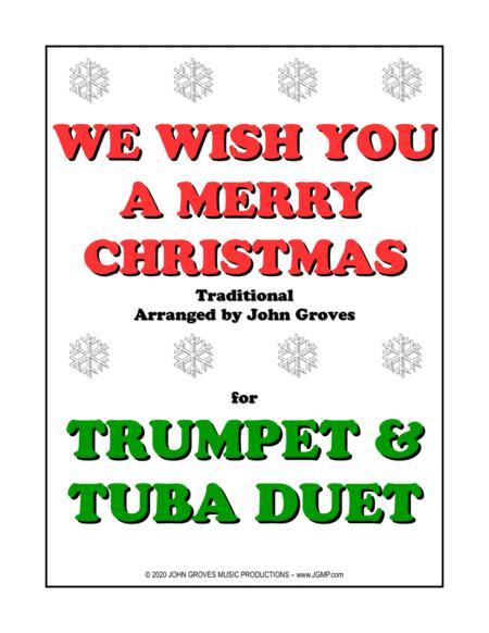 We Wish You A Merry Christmas Trumpet Tuba Duet Sheet Music