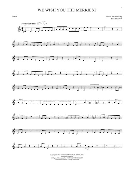 Free Sheet Music We Wish You The Merriest