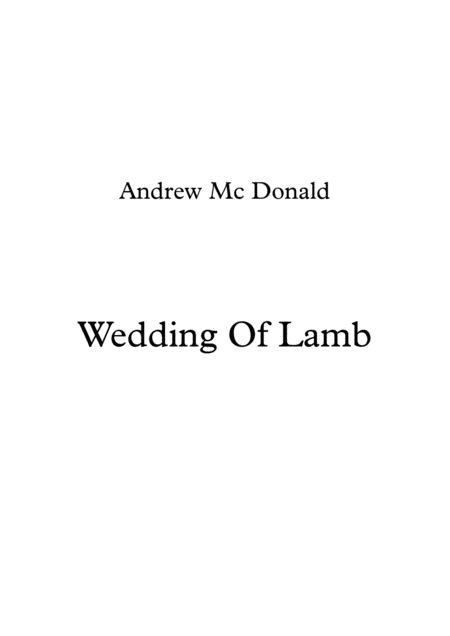 Free Sheet Music Wedding Of Lamb
