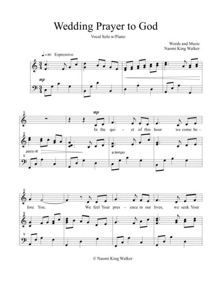 Wedding Prayer To God Sheet Music