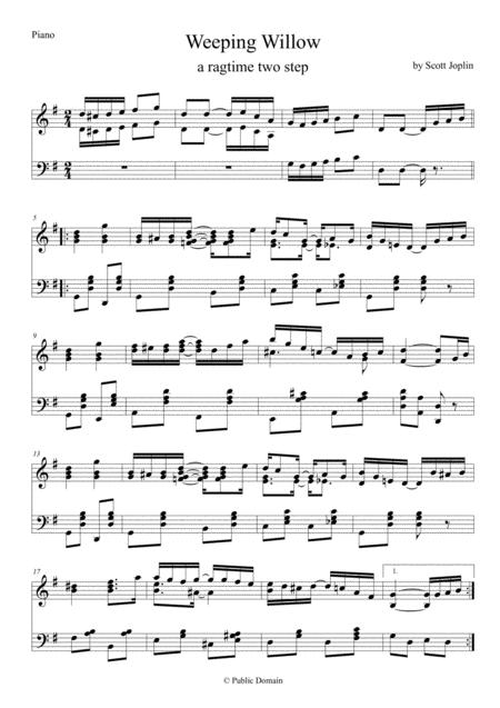 Free Sheet Music Weeping Willow Joplin Piano Solo