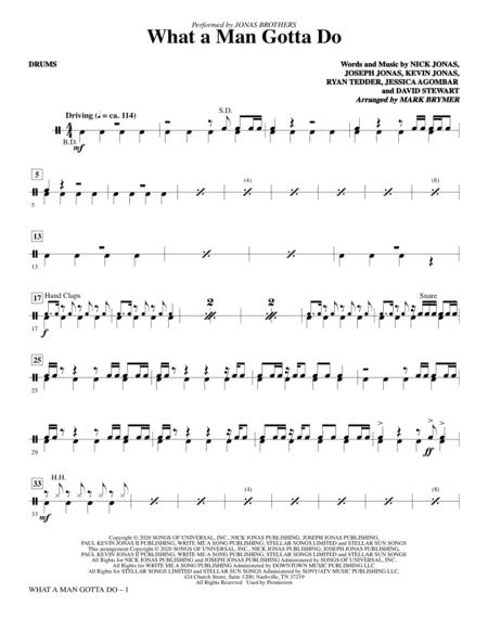 What A Man Gotta Do Arr Mark Brymer Drums Sheet Music