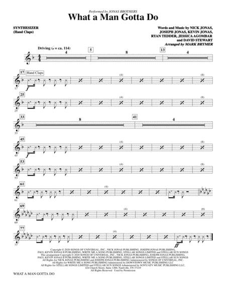 What A Man Gotta Do Arr Mark Brymer Synthesizer Sheet Music