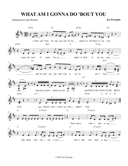 What Am I Gonna Do Bout You Sheet Music