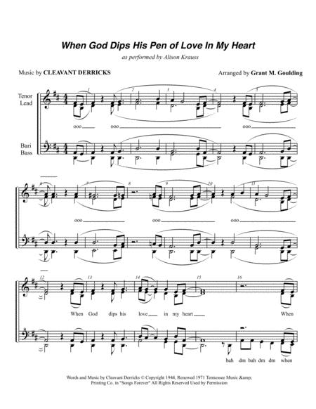 When God Dips His Love In My Heart Ssaa Vocal Quartet A Cappella Sheet Music