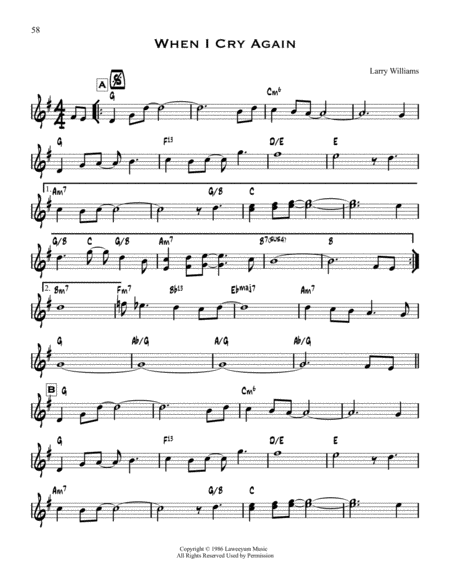 When I Cry Again Sheet Music