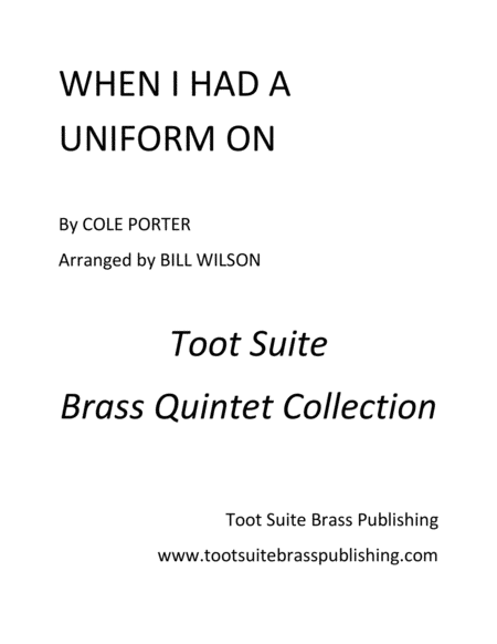 Free Sheet Music When I Had A Uniform On