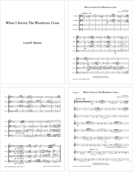 Free Sheet Music When I Survey The Wondrous Cross Br04