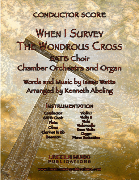 Free Sheet Music When I Survey The Wondrous Cross Satb Choir Chamber Orchestra Organ