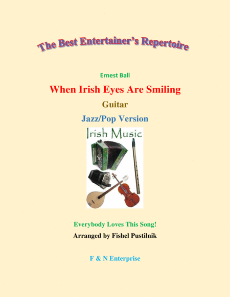 When Irish Eyes Are Smiling For Guitar With Background Track Jazz Pop Version Sheet Music