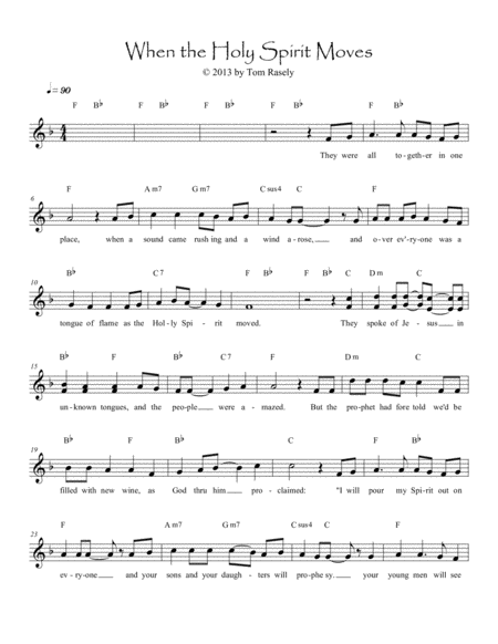 When The Holy Spirit Moves Sheet Music