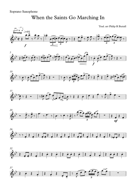 When The Saints Go Marching In Saxophone Quartet Quintet Set Of Parts X4 5 Sheet Music