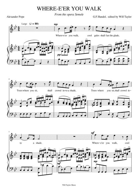 Free Sheet Music Where E Er You Walk High Voice