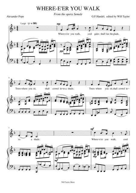 Where E Er You Walk Low Voice Sheet Music