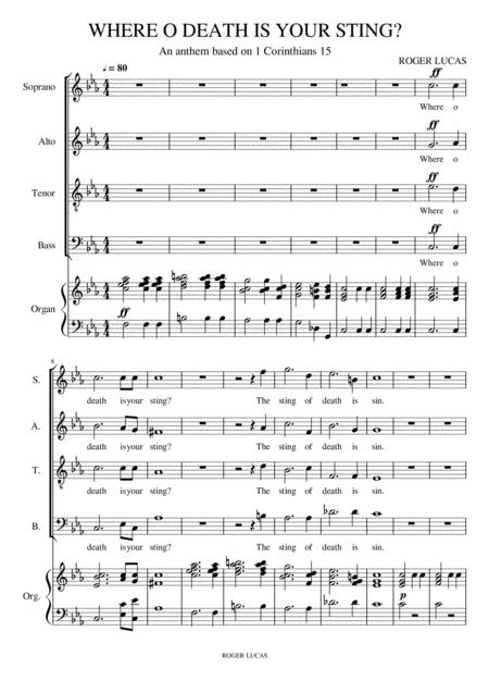 Free Sheet Music Where O Death Is Your Sting