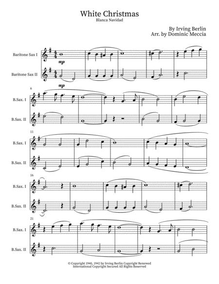 White Christmas Blanca Navidad Bari Sax Duet Sheet Music