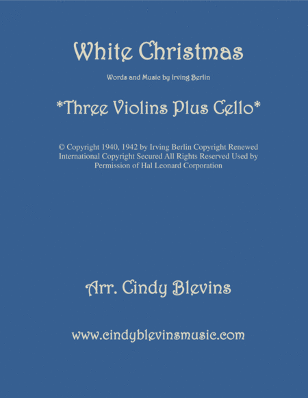 Free Sheet Music White Christmas For Three Violins And Cello