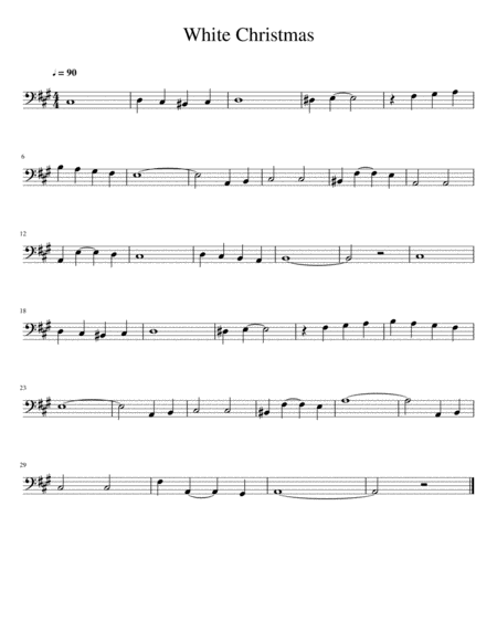 Free Sheet Music White Christmas Solo Cello