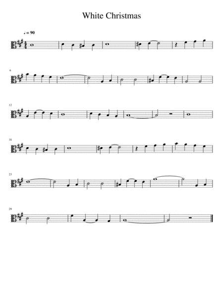 White Christmas Solo Viola Sheet Music