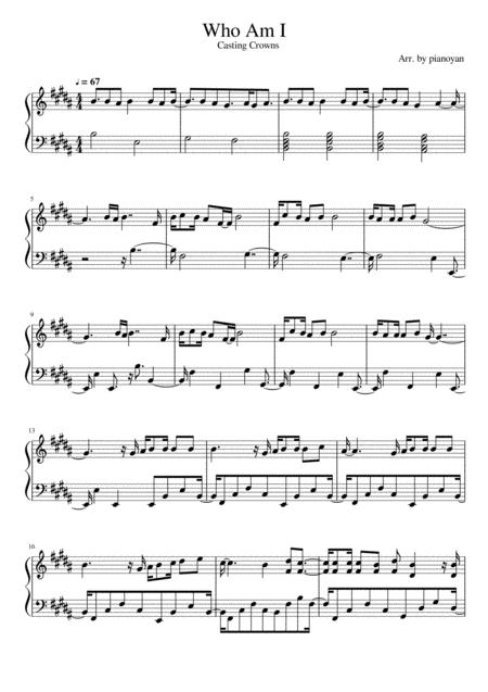 Who Am I Casting Crowns Piano Solo Sheet Music