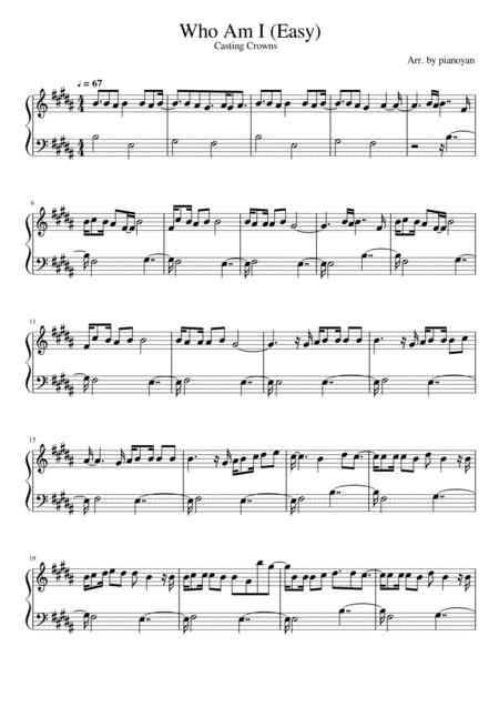 Who Am I Easy Casting Crowns Piano Solo Sheet Music