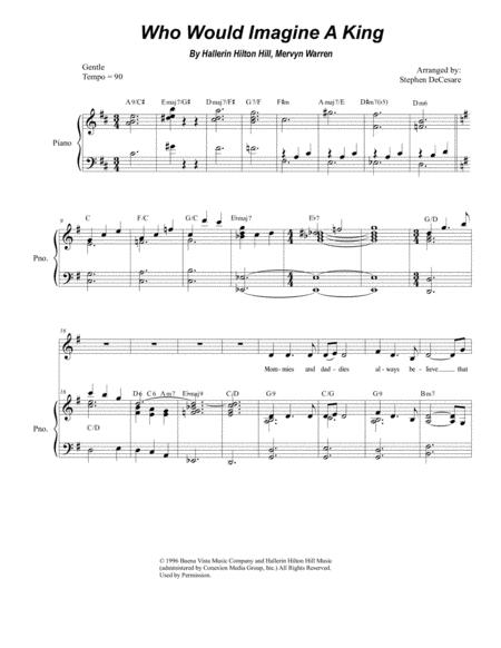 Free Sheet Music Who Would Imagine A King For Unison Choir High Key