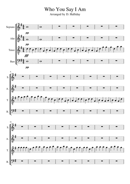 Free Sheet Music Who You Say I Am Satb