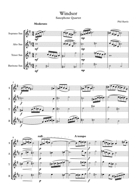 Windsor Saxophone Quartet Sheet Music