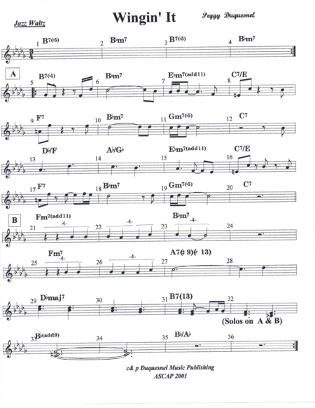 Wingin It Lead Sheet Sheet Music