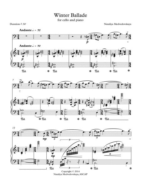 Winter Ballade For Cello And Piano Sheet Music