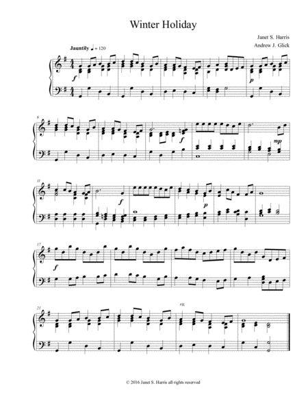 Free Sheet Music Winter Holiday