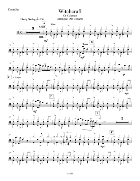 Witchcraft Strings Drum Set Sheet Music