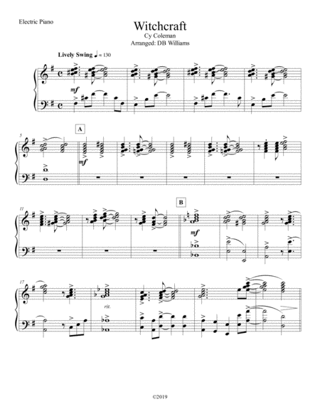 Free Sheet Music Witchcraft Strings Electric Piano