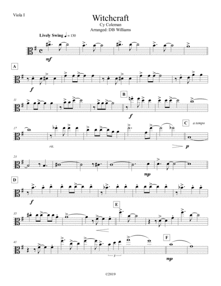 Free Sheet Music Witchcraft Viola 1