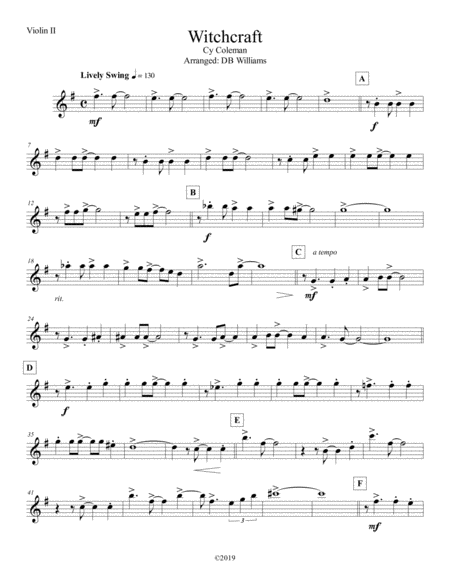 Free Sheet Music Witchcraft Violin 2