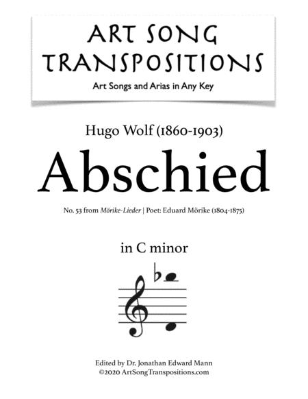 Free Sheet Music Wolf Abschied Transposed To C Minor