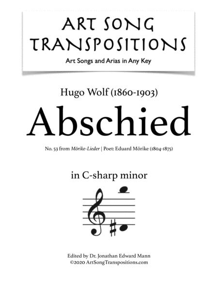 Wolf Abschied Transposed To C Sharp Minor Sheet Music