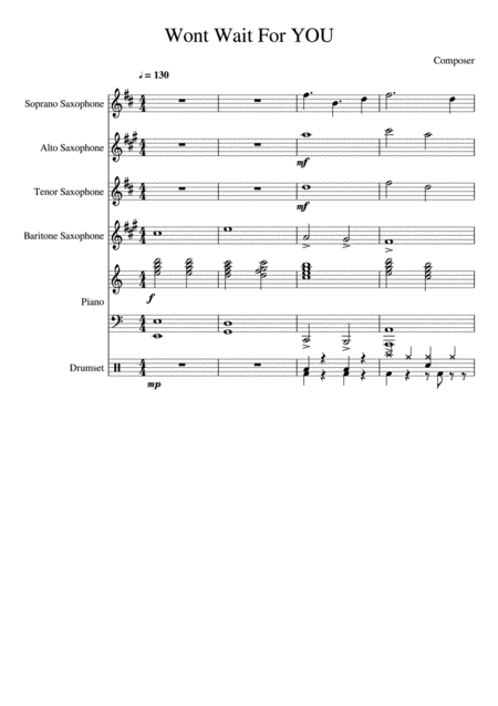 Free Sheet Music Wont Wait For You