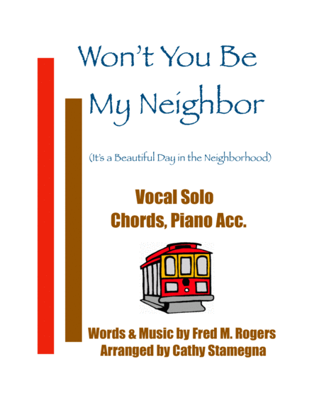 Wont You Be My Neighbor Its A Beautiful Day In The Neighborhood Vocal Solo Chords Piano Acc Sheet Music