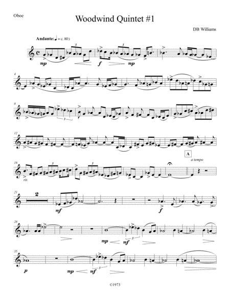 Woodwind Quintet 1 Oboe Sheet Music