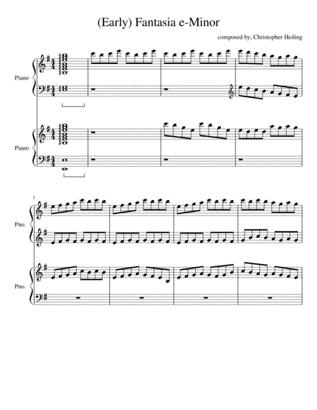 Free Sheet Music X Sanctus Early Fantasia E Minor Piano Duet