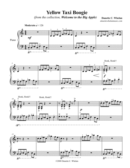 Yellow Taxi Boogie Sheet Music