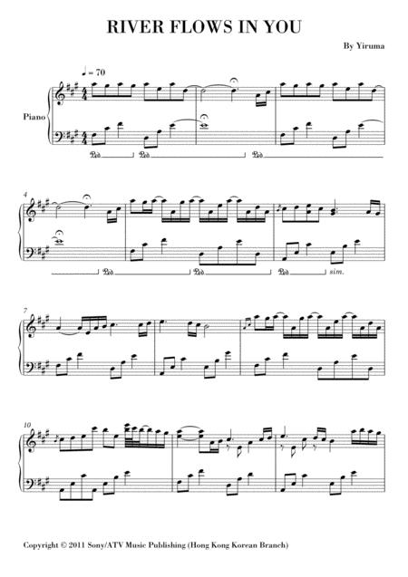 Free Sheet Music Yiruma River Flows In You Original Version