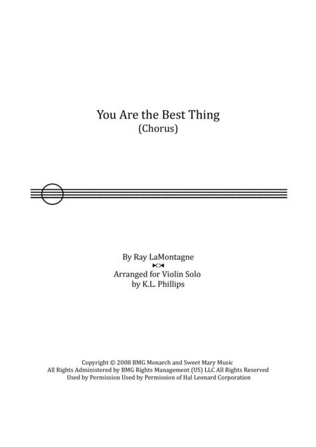 You Are The Best Thing Violin Solo Unaccompanied Sheet Music