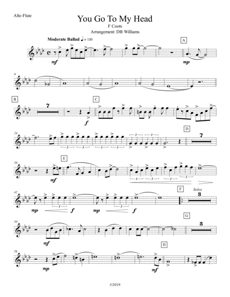 You Go To My Head Alto Flute Sheet Music