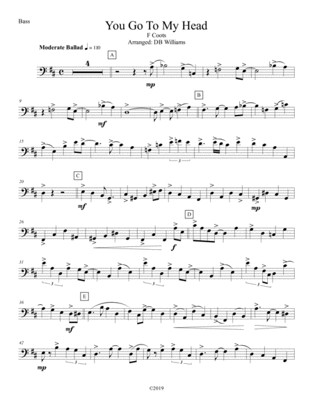 You Go To My Head Strings Bass Sheet Music