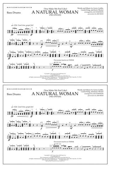 You Make Me Feel Like A Natural Woman Pre Opener Arr Jay Dawson Bass Drums Sheet Music