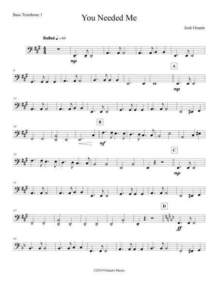 You Needed Me Trombone Solo With Trombone Choir Sheet Music