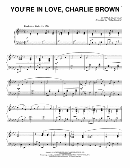 You Re In Love Charlie Brown Arr Phillip Keveren Sheet Music