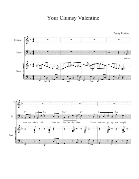 Free Sheet Music Your Clumsy Valentine